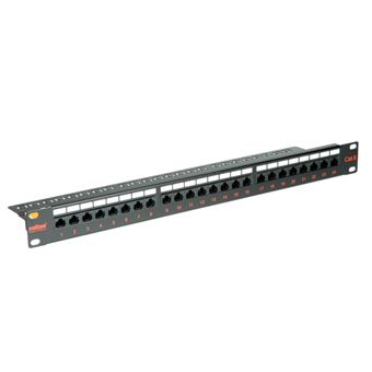 Painel de Conexões ROLINE Cat.6/Class E 19"" Patch Panel, 24 Ports, UTP black | Preto - 1