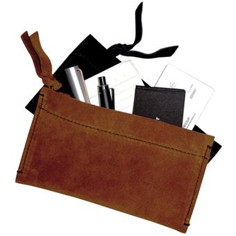 Estojo em Pele Plus Makro - Castanho Escuro - 1