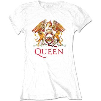 T-shirt Rock Off QUEEN | Classic Crest | Branco | L | Corte de Senhora - 1