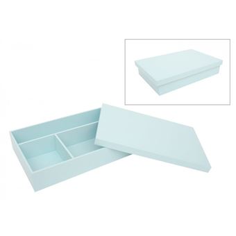 Caixa para Batizado Lacada LG | 38X25X7.5cm | Azul Bebe 871076 - 1