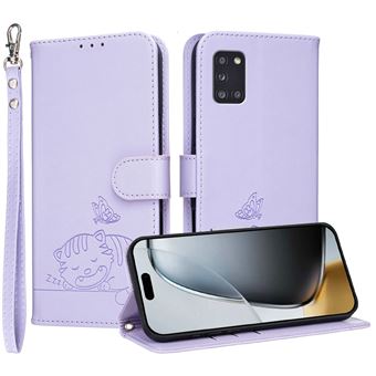 Capa FOXDOCK para Samsung Galaxy A31 | Flip | Bloqueio RFID | Fecho Magnético | Pele Sintética | Alça de Pulso Amovível | Roxo - 1