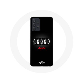 Capa Maniacase para Samsung Galaxy A32 5G com o logo da Audi em metal sobre Fundo negro - 1