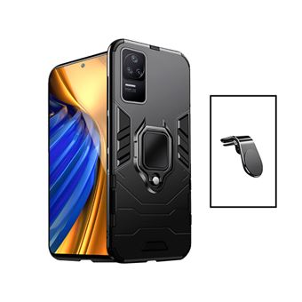 Kit Phonecare Suporte Magnético L Safe Driving Carro + Capa 3X1 Military Defender para Xiaomi Poco F4 5G - Preto - 1