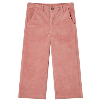 Calças para criança | vidaXL | bombazina rosa-velho 128 | 7 a 8 anos - 1