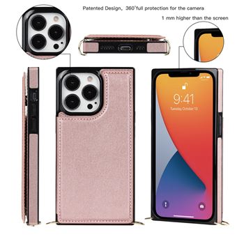 Capa e Tpu + Pu magunivers Autoabsorvível | à Prova de Choque | Bloqueio de Rfid com Muleta Ouro Rosa para Iphone 13 Pro 6.1'' - 1