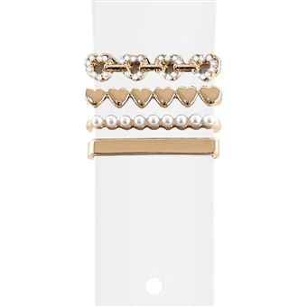 Bracelete Antiimpacto para Haylou Solar Plus RT3 | Pulseira com adorno Corações Branco - 1