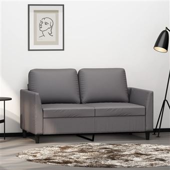 Sofá de 2 Lugares vidaXL | 120 cm | couro artificial cinza - 1