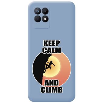 Capa Tumundosmartphone de silicone líquido azul para Realme 8i desenhos de escalada de mulher com design - 1