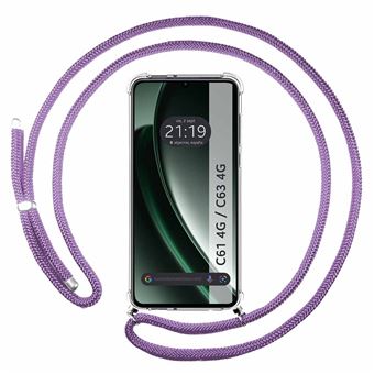 Capa TUMUNDOSMARTPHONE Transparente para Realme C61 / C63 4G com cabo roxo - 1