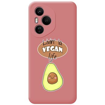 Capa Tumundosmartphone de Silicone Líquido rosa para Honor 400 Pro 5G Vegan Life Design Desenhos - 1