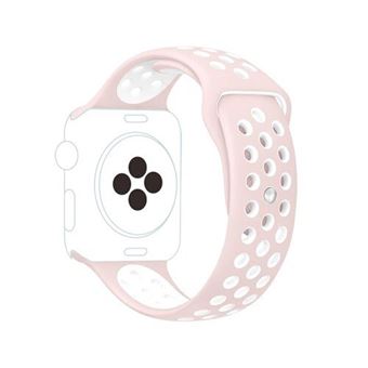 Bracelete de Silicone Gift4Me para Apple Watch Series 9 - 41mm - Rosa / Branco - 1