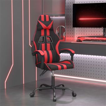 Cadeira gaming vidaXL couro artificial preto e vermelho - 1