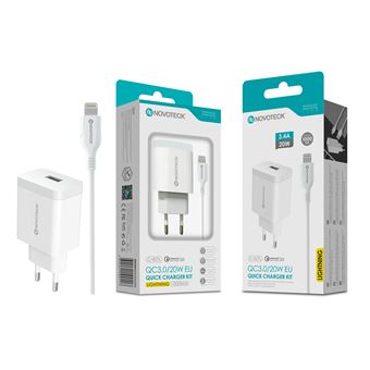 Carregador com Cabo Lightning Novoteck C-007L | 3.4A | 1 USB | 1 m - 1
