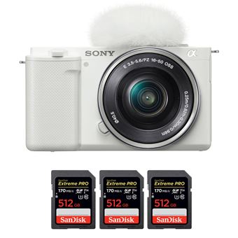 Sony ZV-E10 + 16-50mm Branco + 3 SanDisk 512GB Extreme PRO UHS-I 170 MB/s + PDF 15 Técnicas para Melhorar as suas Fotografias - 1