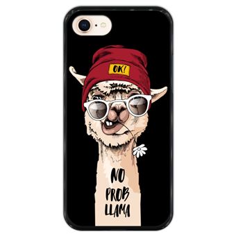 Capa Hapdey para iPhone 7 - 8 Design No ProbLlama em Silicone Flexível e TPU Preto