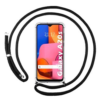 Capa Tumundosmartphone suspensa Transparente para Samsung Galaxy A20s com cordão preto - 1