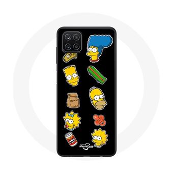 Capa Maniacase para Samsung Galaxy A22 4G Os Simpsons Adesivos Fundo Preto - 1