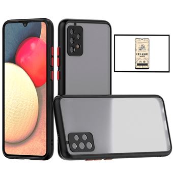 Kit G4M Capa Traseira Proteção Camara + Vidro Temperado Ceramica Full Cover para Samsung Galaxy M32 5G - Preto - 1