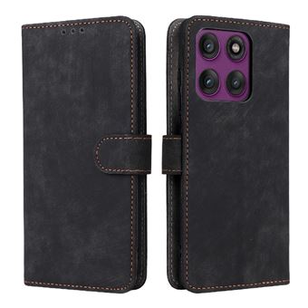 Capa ZURSANA para Motorola Moto Edge 60S Pro | Pele Sintética | Fecho Magnético | Compartimento para Cartões com Bloqueio RFID | Preto - 1