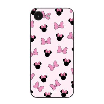 Capa Maniacase para Iphone 16E | Minnie, Laço Fundo Cor-De-Rosa - 1