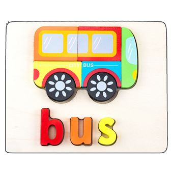 Puzzle Zhishangs Infantis 3D Ônibus #KM152 | 10 Peças - 1