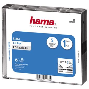 Caixa para Discos Óticos Hama CD Slim Jewel Case | Transparente - 1