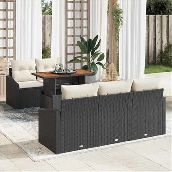 Conjunto de Jantar para Jardim vidaXL | Preto e Creme 100 x 55 x 73 cm - 1