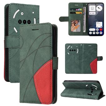 Capa Flip FLOODKING para Samsung Galaxy Nothing Phone 3A | Couro | Porta-Cartões | Verde - 1