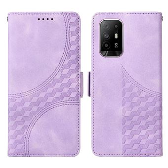 Capa FLOODKING para OPPO A94 5G | Design Acolchoado | Couro PU Premium | Roxo - 1