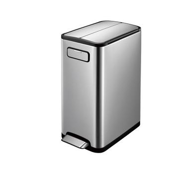 Caixote do Lixo EKO - Europe VB 9377 40l Retangular Inox Preto, Inox - 1
