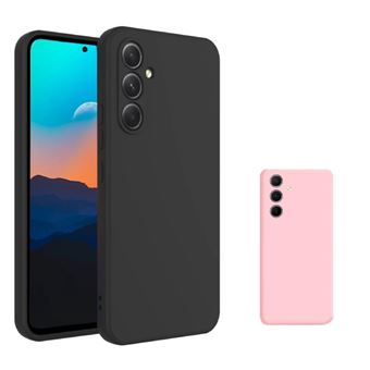 Kit 2x Capa Proteção Silicone Gift4Me para Samsung Galaxy A55 5G | Preto / Rosa - 1