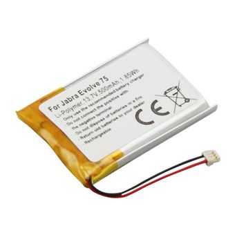 Bateria Avizar para Auricular Jabra Evolve 75 | 3,7V 500mAh 1,85Wh Li-Polímero | Branco - 1
