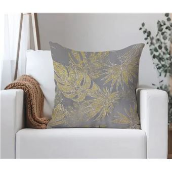 Capa de Almofada BOD HOME com Folhas Elegantes | Castanho | 45x45cm - 1