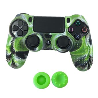Capa HSMY Silicone com Grips para Comando PS4/Slim/Pro - Camuflagem Verde - 1