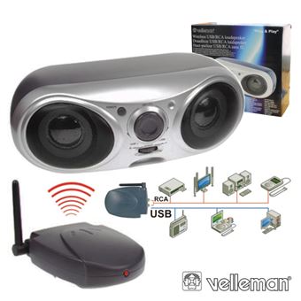 Coluna Velleman S/Fios Para Pc E Mp3 Usb/Rca 2X2Wmáx