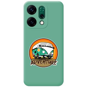 Capa Tumundosmartphone de silicone líquido verde para Oppo Reno 14 5G | Adventure Design Desenhos - 1