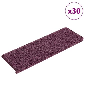 Tapetes de escada vidaXL | 30 Peças | 65x21x4 cm | roxo escuro com borda retangular - 1