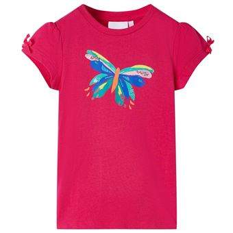 T-shirt para criança vidaXL | rosa-choque 104 | 3 a 4 anos - 1