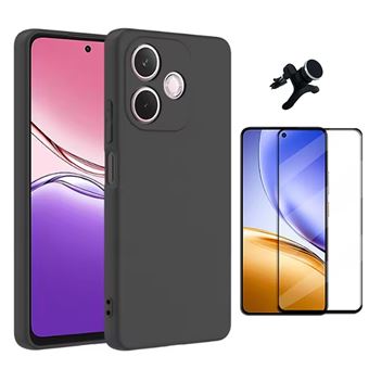 Kit Película de Vidro Temperado Gorilasglass + Capa Proteção Silicone + Suporte Reforçado de Carro GIFT4ME para Oppo A5 Pro 4G | Preto - 1