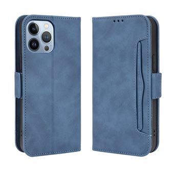 Capa FOXDOCK Protetora para iPhone 14 Pro Max | Suporte e Flip de couro PU | À Prova de Choque | Azul - 1