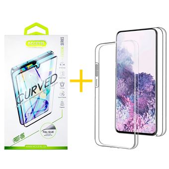 Pack 1 x Película de Vidro Temperado Curvo + Capa Accetel Samsung Galaxy S22 Ultra 5G Dupla 360º Transparente Clear - 1