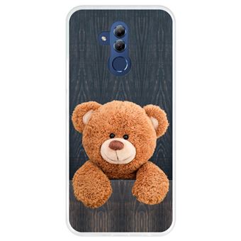 Capa Hapdey Para Huawei Mate 20 Lite Design Fofo Urso de Pelúcia Atrás das Grades Capa de Silicone Flexível Em TPU - Transparente - 1