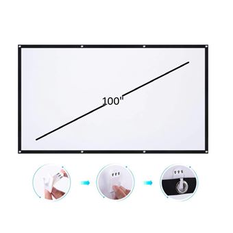 Tela Tecido Branca Portátil de Projeção de Vídeo F+ | 100'' | 2.5 m | 16:9 - 1