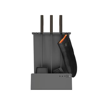 Conjunto de Ferramentas para Lareira OutInFire | 3 Peças | Aço e Madeira | Preto - Set 4 L - 1
