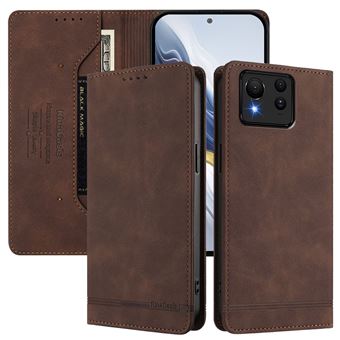 Capa FOXDOCK Tipo Carteira Flip para ASUS Zenfone 11 Ultra com Bloqueio RFID | Fecho Magnético | Pele PU  | Castanho - 1