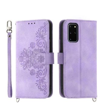 Capa ZURSANA para Samsung Galaxy S20 Plus | Pele com Fecho de Encaixe para Colar + Cordão em Pele | Roxo - 1