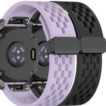 Pack 2x Bracelete Antiimpacto SnapFlow para Garmin Fenix 7 Pro Solar Lavanda e Preto - 1