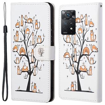 Capa PU textura cruzada com apoio, gatos na árvore Magunivers para Xiaomi Redmi Note 11 Pro 4G (MediaTek)/Note 11 Pro 5G (Qualcomm) - 1