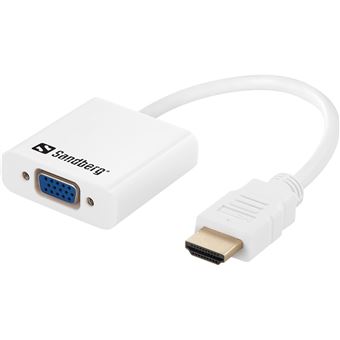 Adaptador de Cabo de Vídeo Sandberg HDMI to VGA+Audio Converter | Branco - 1