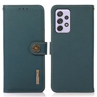 Capa magunivers de couro genuíno Função de bloqueio RFID, à prova de choque com apoio verde para Samsung Galaxy A73 5G - 1